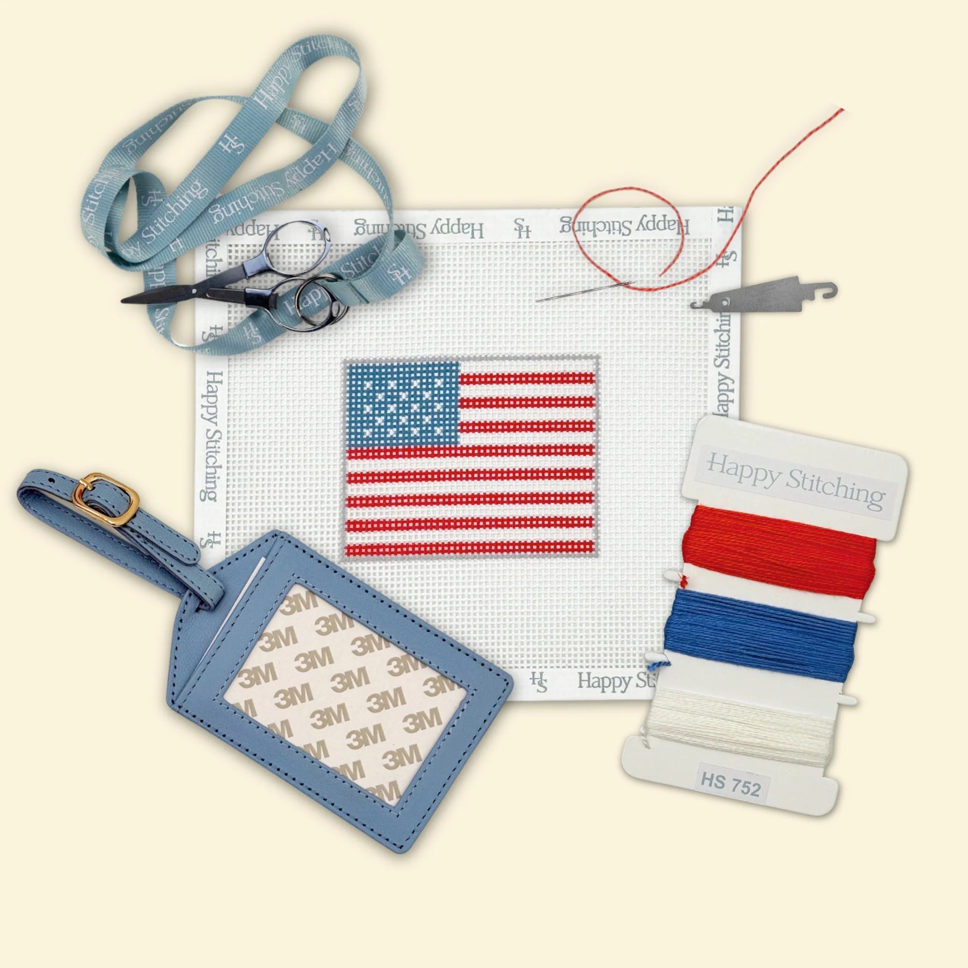 American Flag Luggage Tag - Self Finishing Kit
