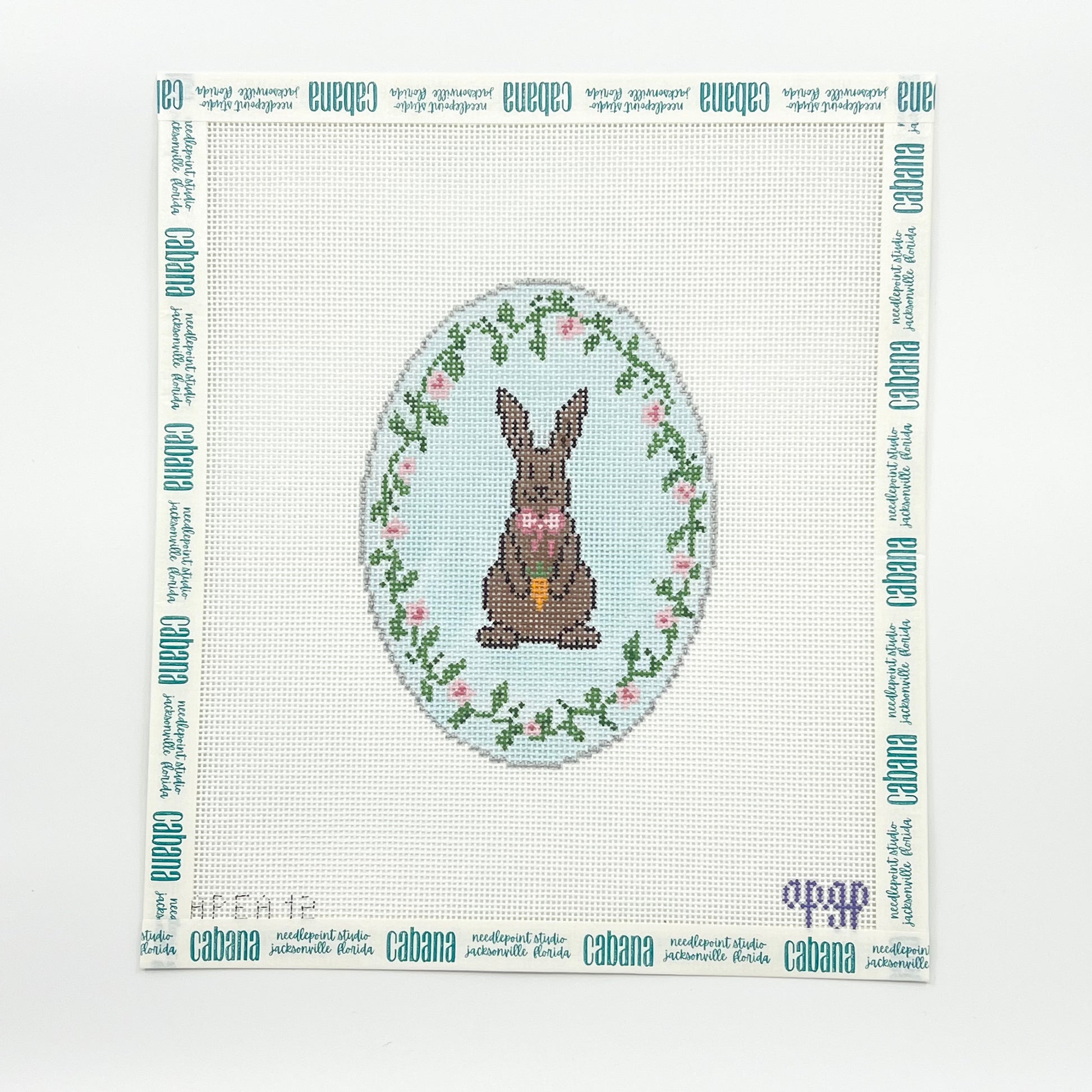 Chocolate Bunny Oval - Blue