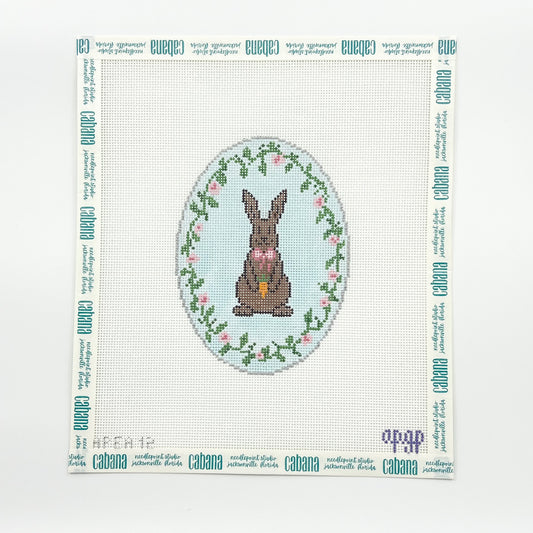 Chocolate Bunny Oval - Blue