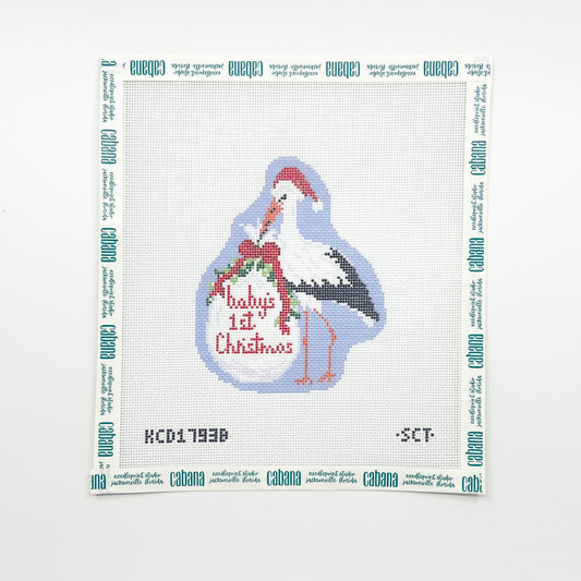 Baby's First Christmas Blue Stork