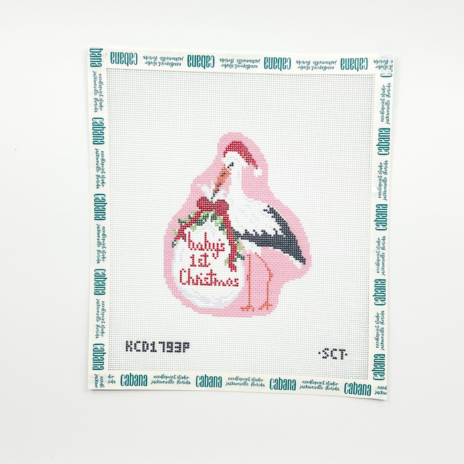 Baby's First Christmas Pink Stork