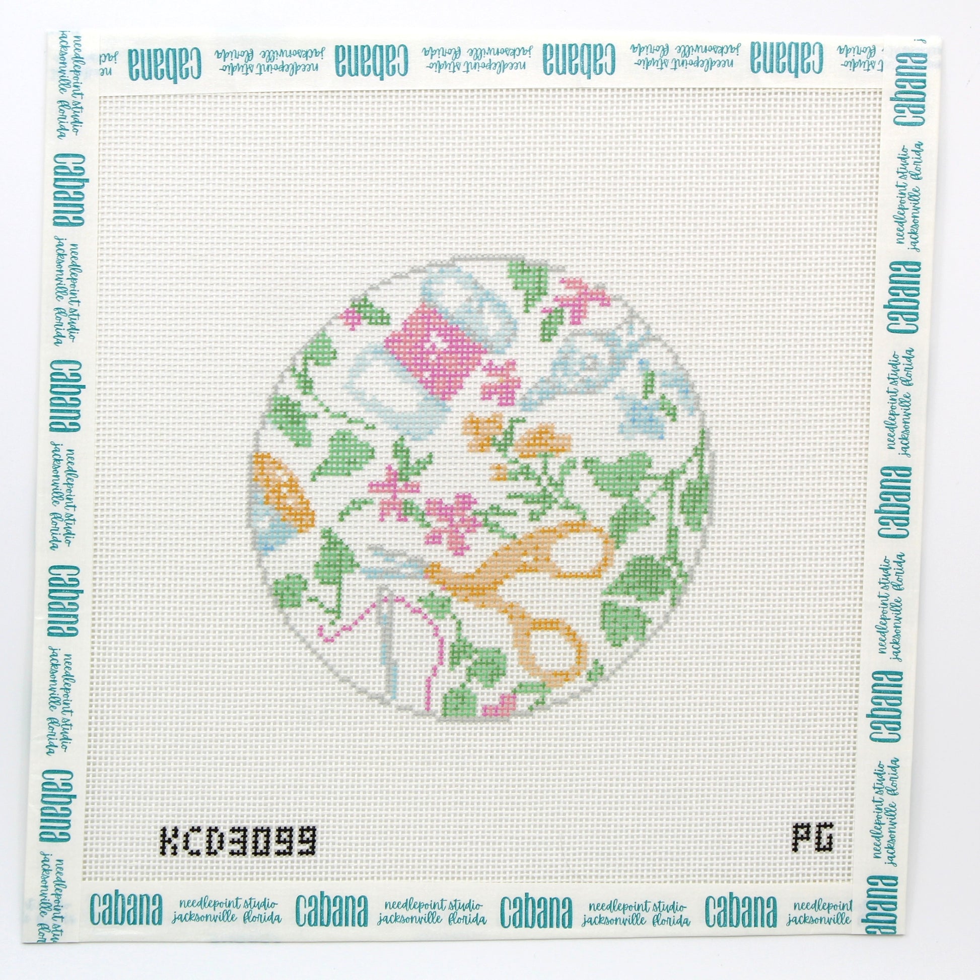 Needlepoint Print Round