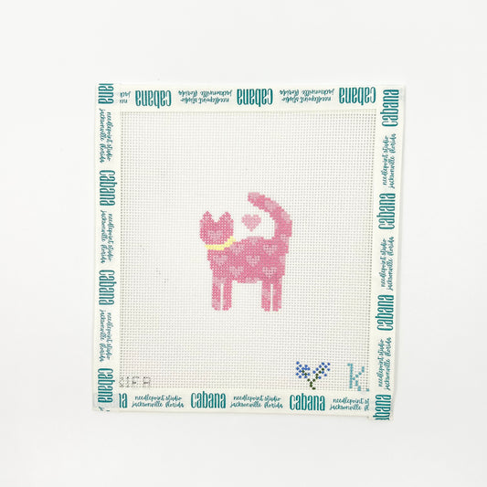 Pink Cat with Hearts