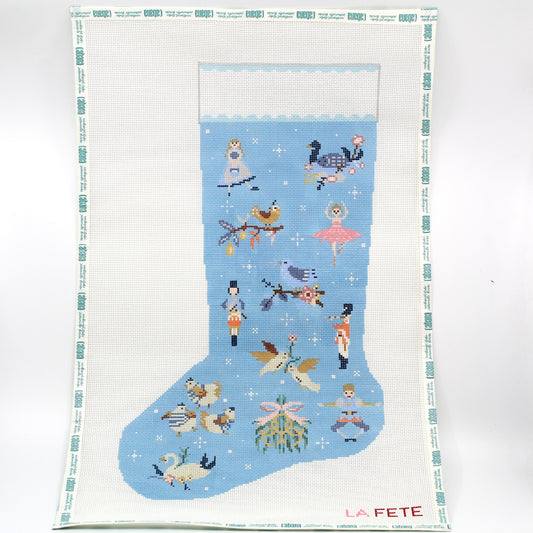 12 Days of Christmas Blue Stocking