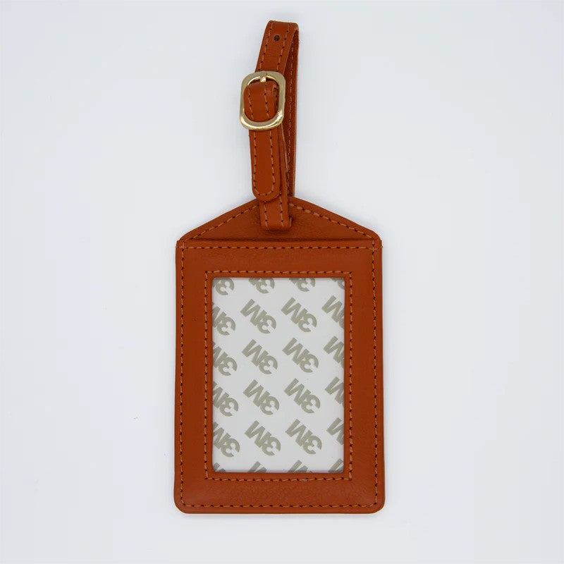 Self Finishing Leather Luggage Tag Orange