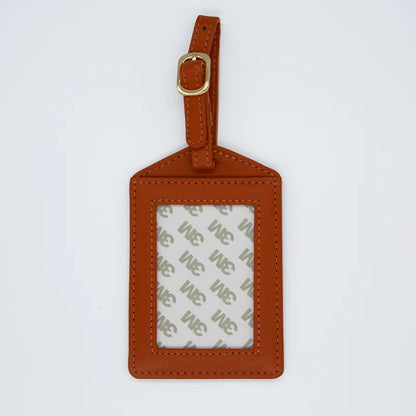 Self Finishing Leather Luggage Tag Orange