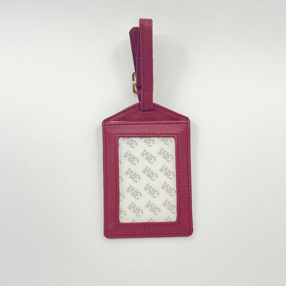 Self Finishing Leather Luggage Tag Cranberry