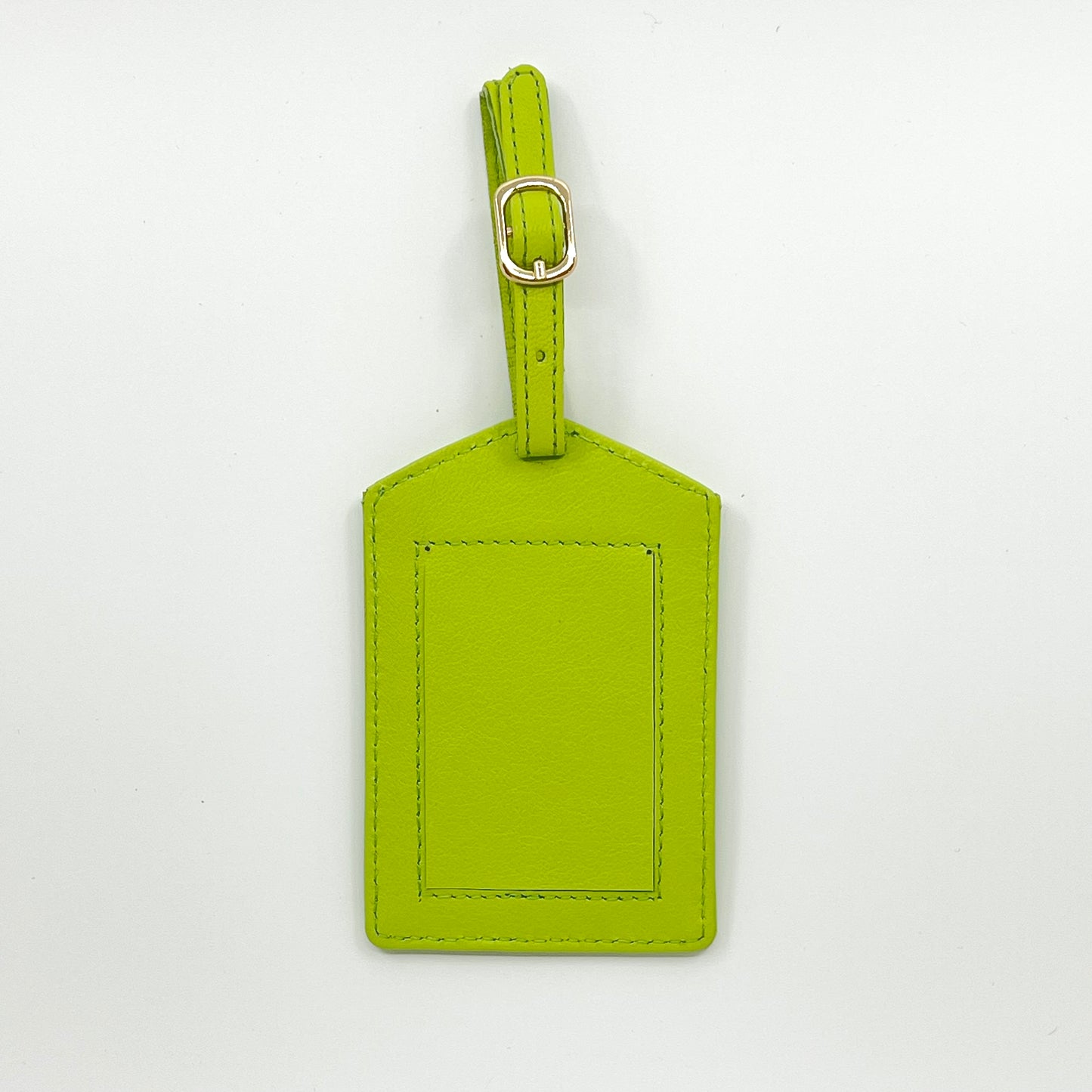 Self Finishing Leather Luggage Tag Lime