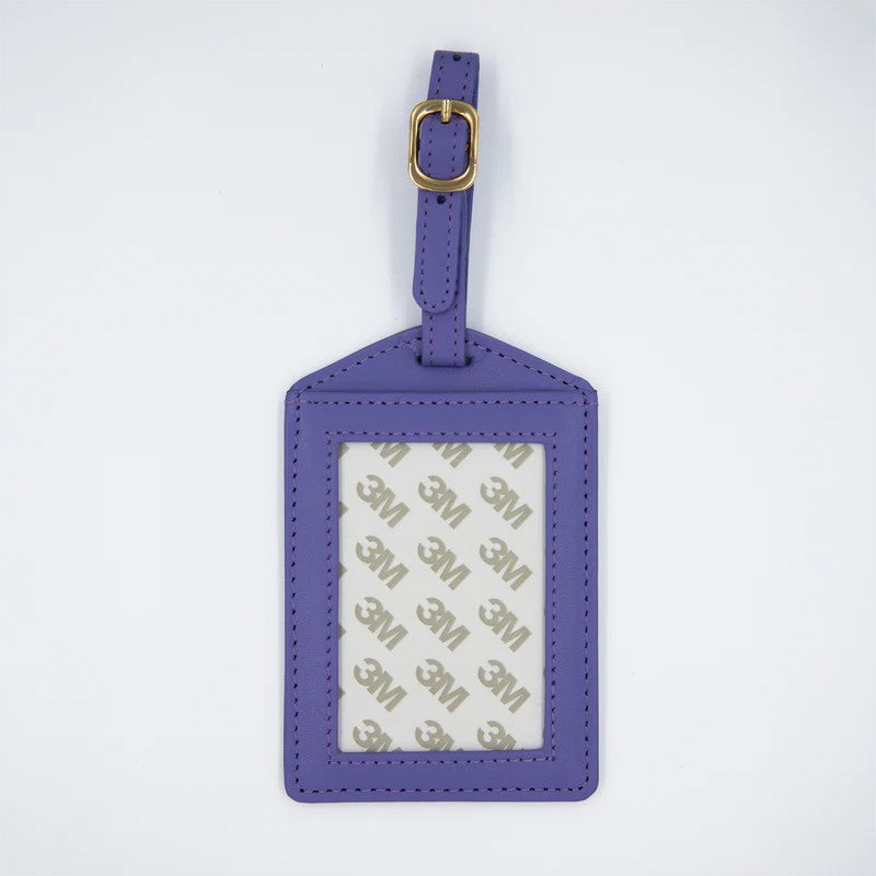Self Finishing Leather Luggage Tag Lavender