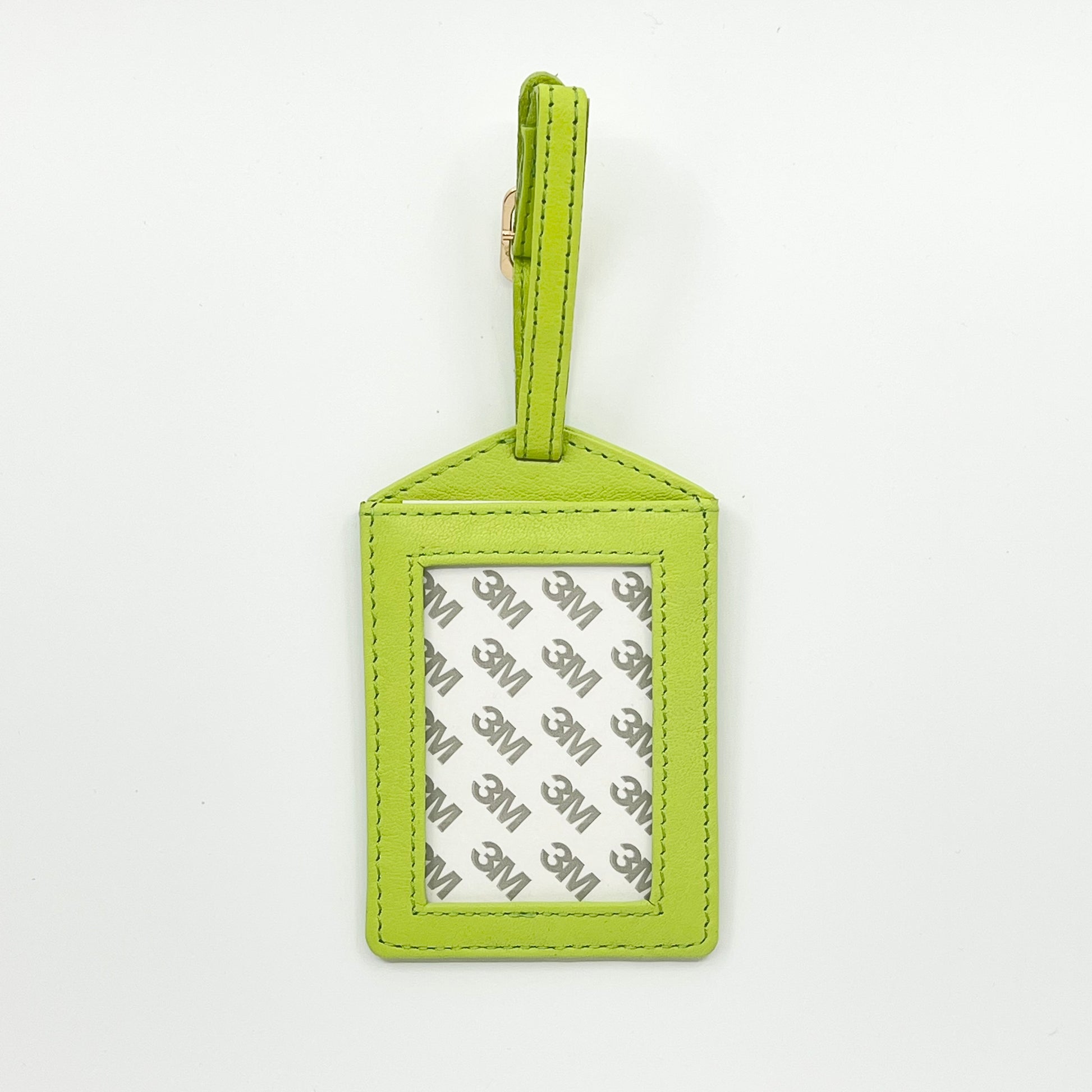Self Finishing Leather Luggage Tag Lime