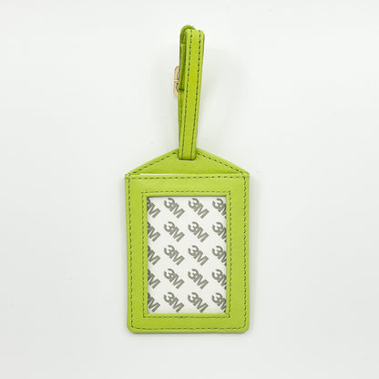 Self Finishing Leather Luggage Tag Lime