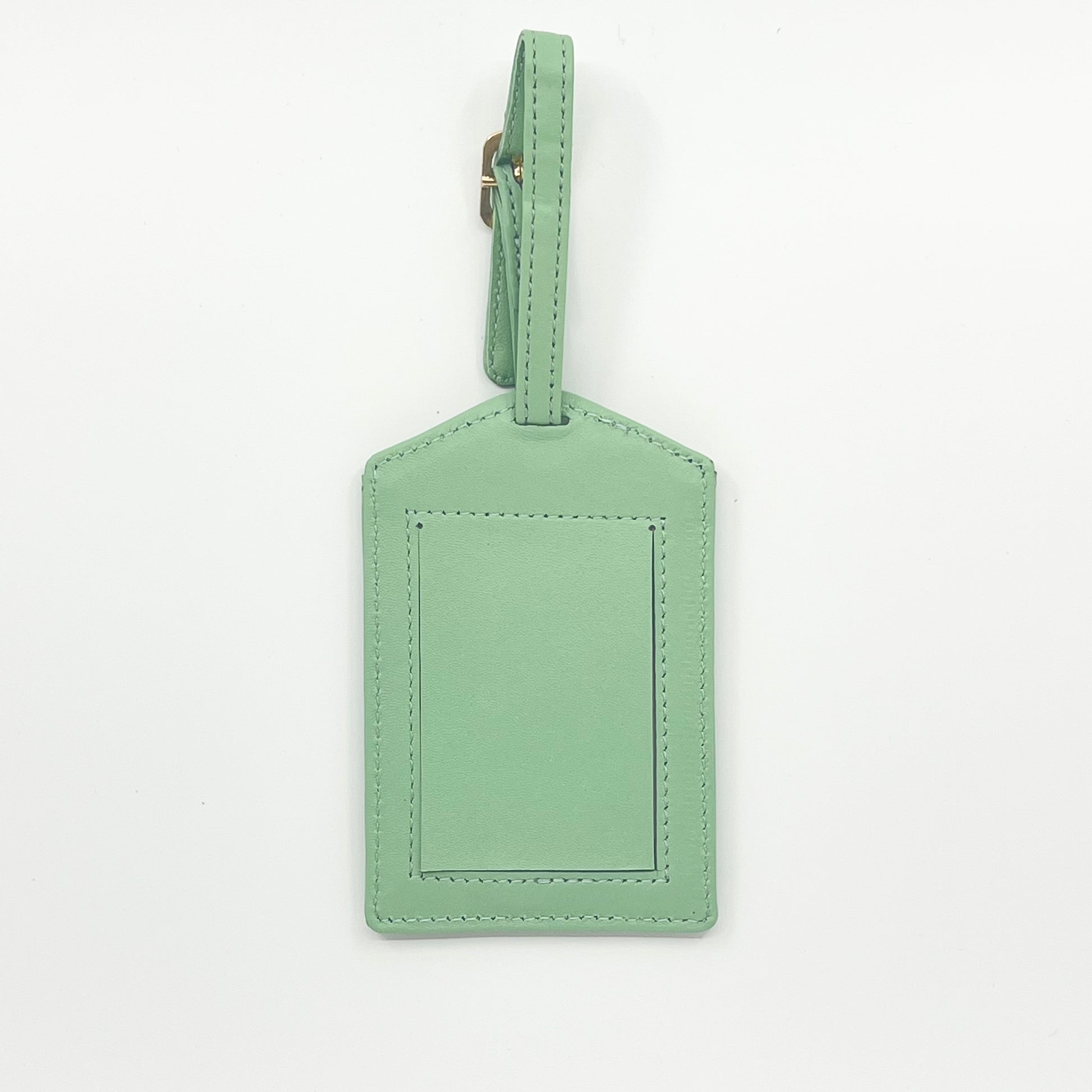 Self Finishing Leather Luggage Tag Smokey Green
