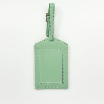 Self Finishing Leather Luggage Tag Smokey Green