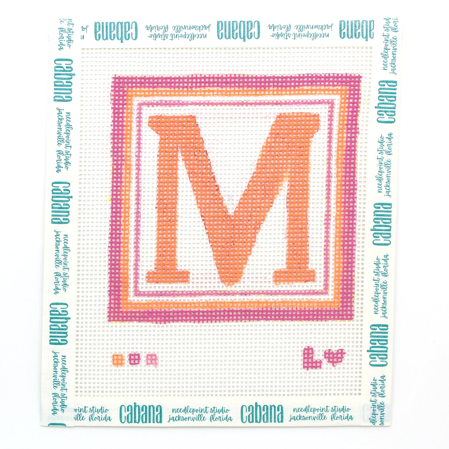 Letter Coaster - M - Pink & Orange