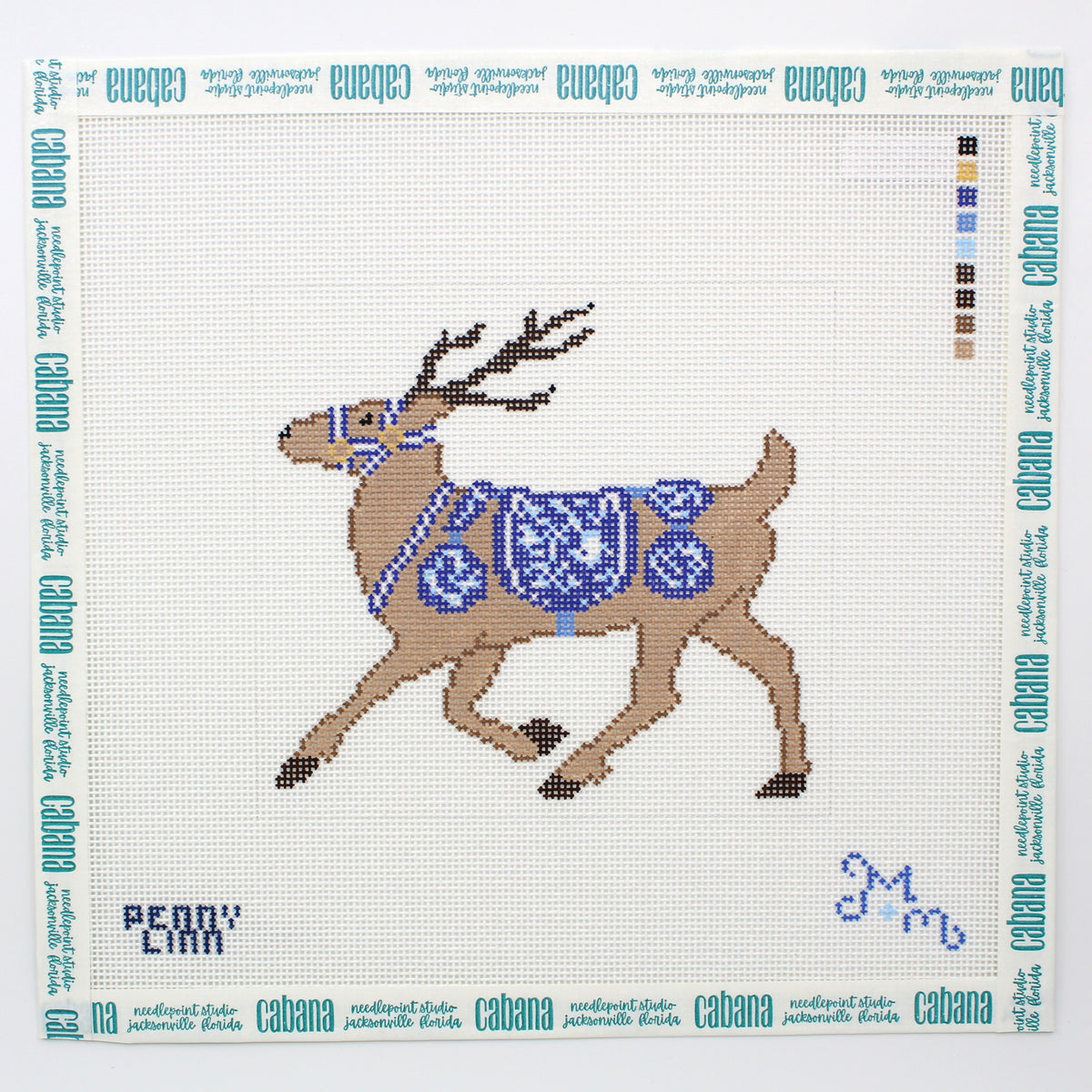 Chinoiserie Reindeer - Blue