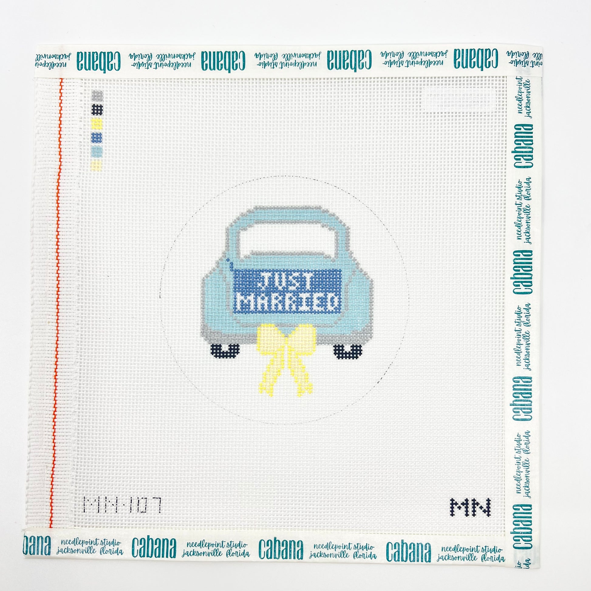 Just Married Teal Car