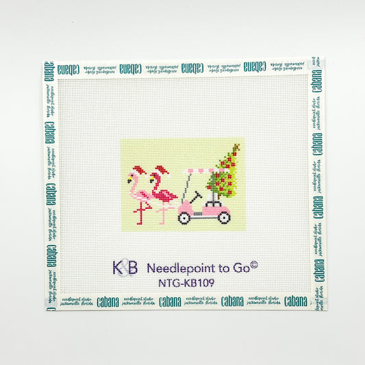 PB Christmas - Flamingo Golf Cart