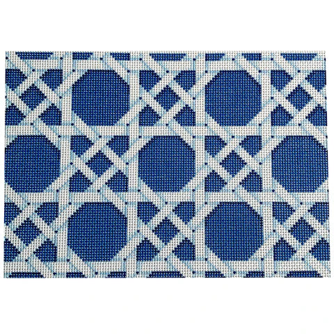 Navy Caning Pattern Clutch (Trunk Show)