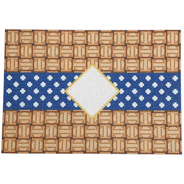 Wicker Dot Mono Clutch Navy