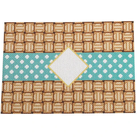 Wicker Dot Mono Clutch Aqua