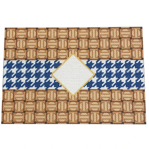 Houndstooth Monno Clutch Navy