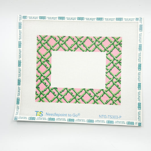Woven Bamboo Frame Pink/Green