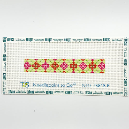 Pink Argyle Key Fob