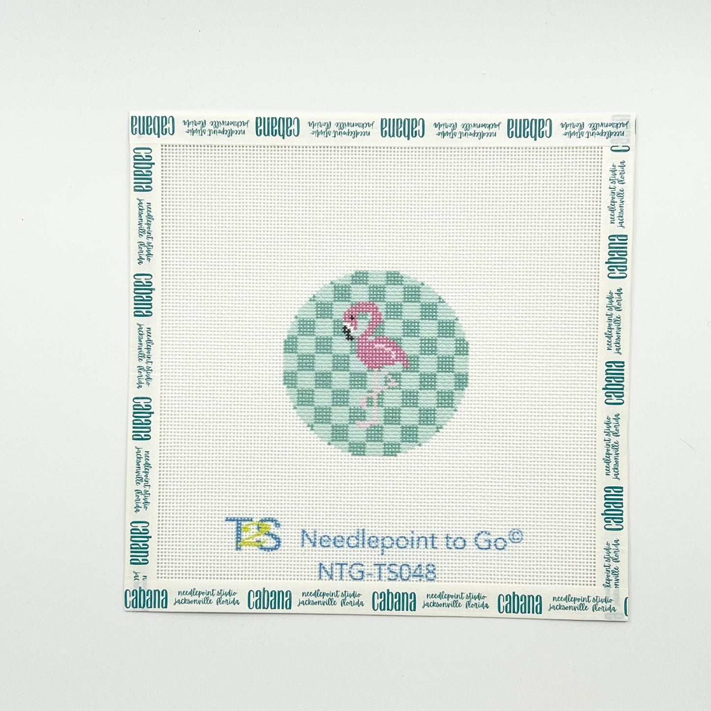 Pink Flamingos on Aqua 3" Round