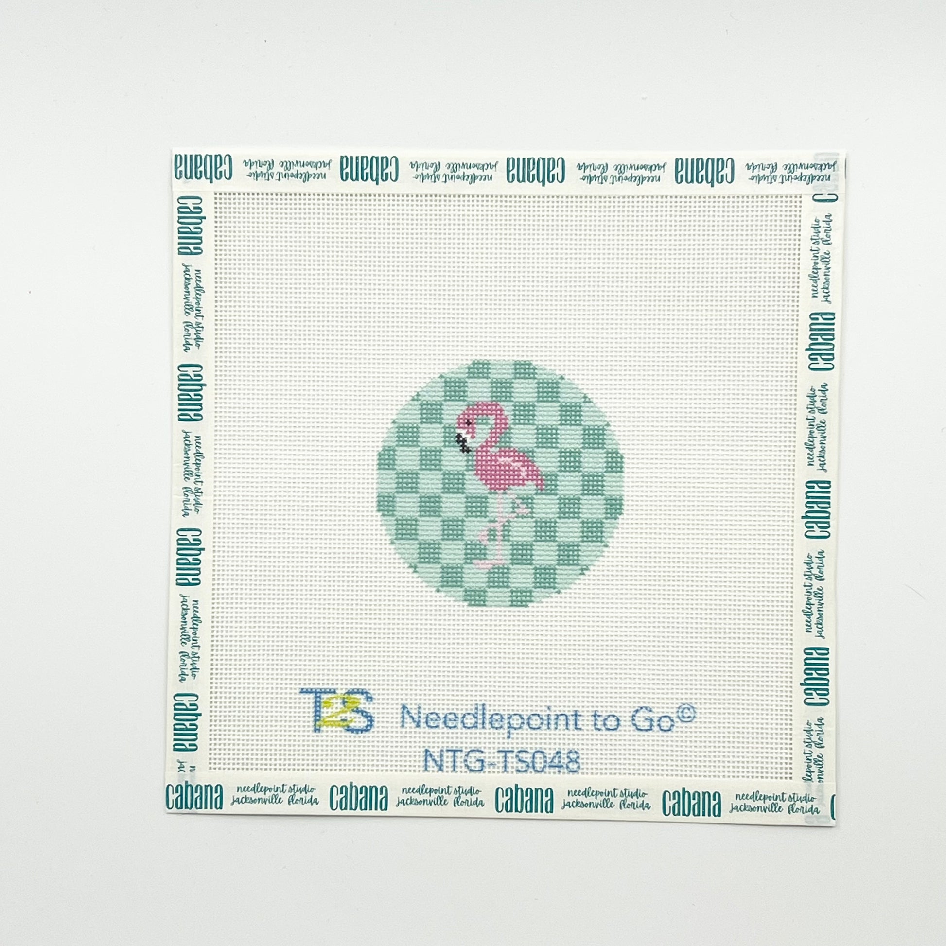 Pink Flamingos on Aqua 3" Round