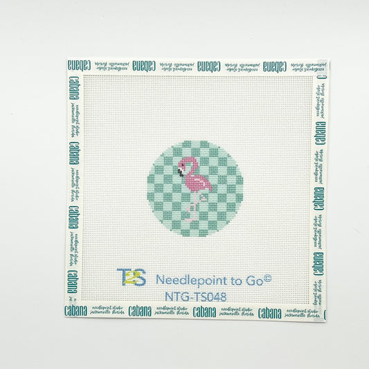 Pink Flamingos on Aqua 3" Round