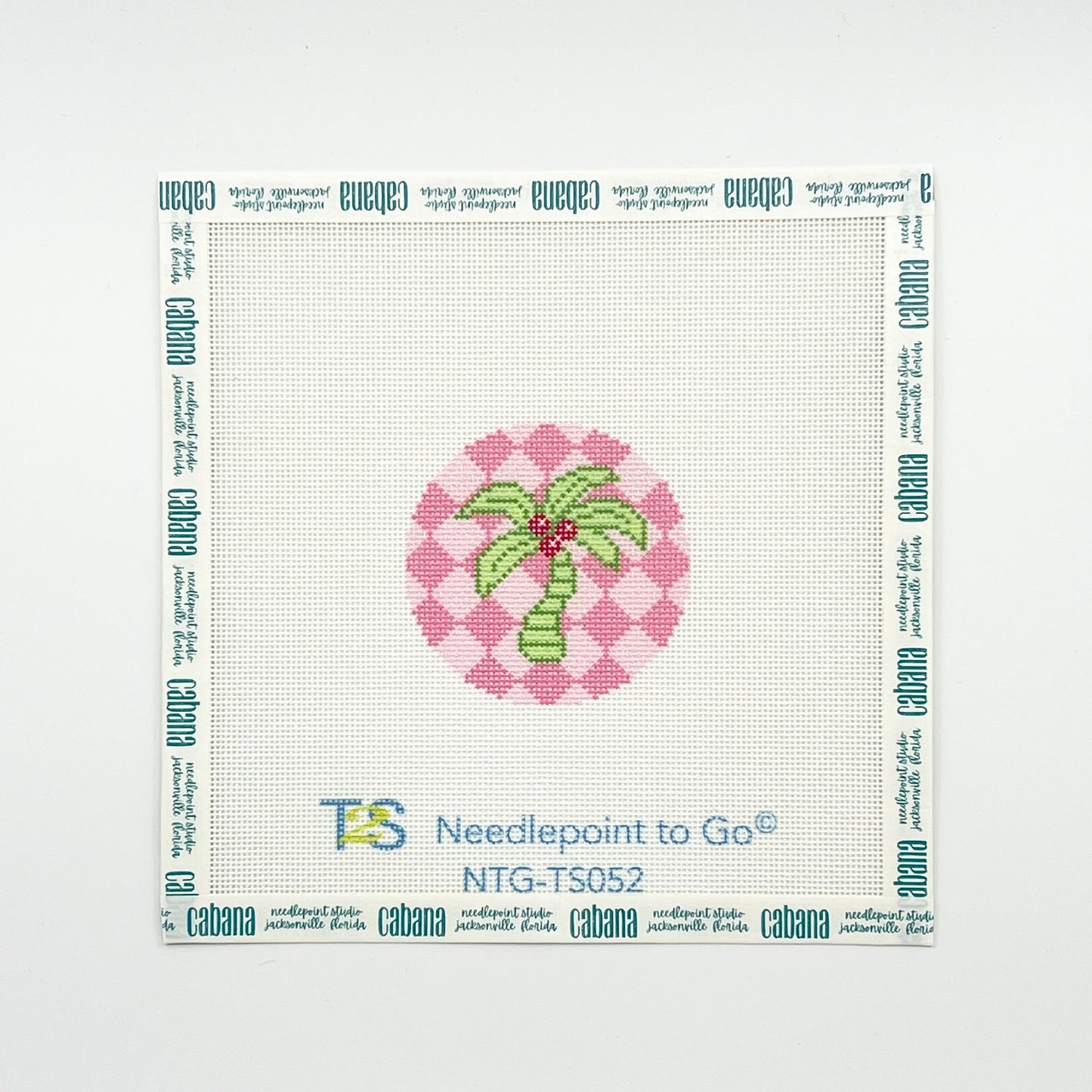 Green Palm on Pink 3" Round