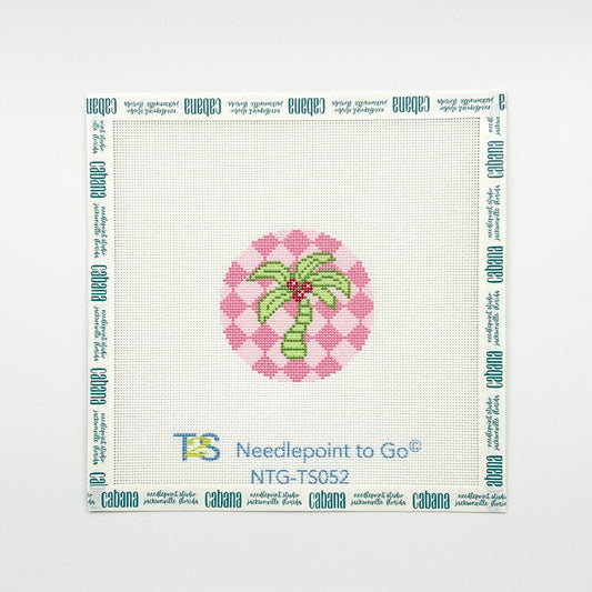 Green Palm on Pink 3" Round