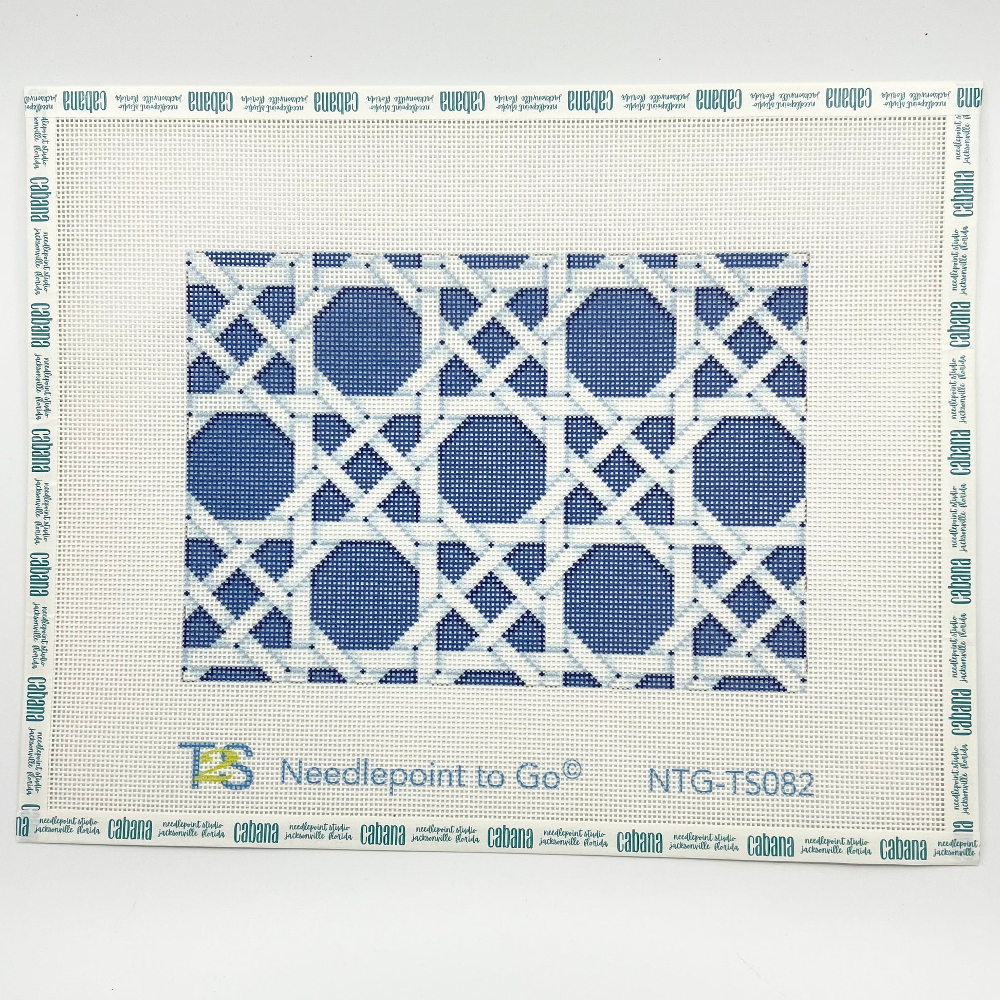Navy Caning Pattern Clutch