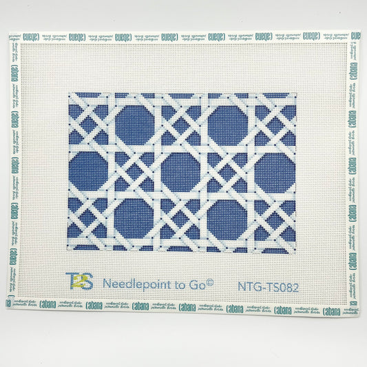 Navy Caning Pattern Clutch