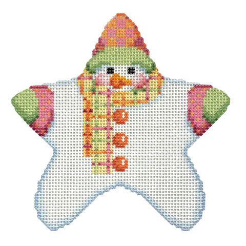 Star Shaped Snowman Citrus Plaid Scarf