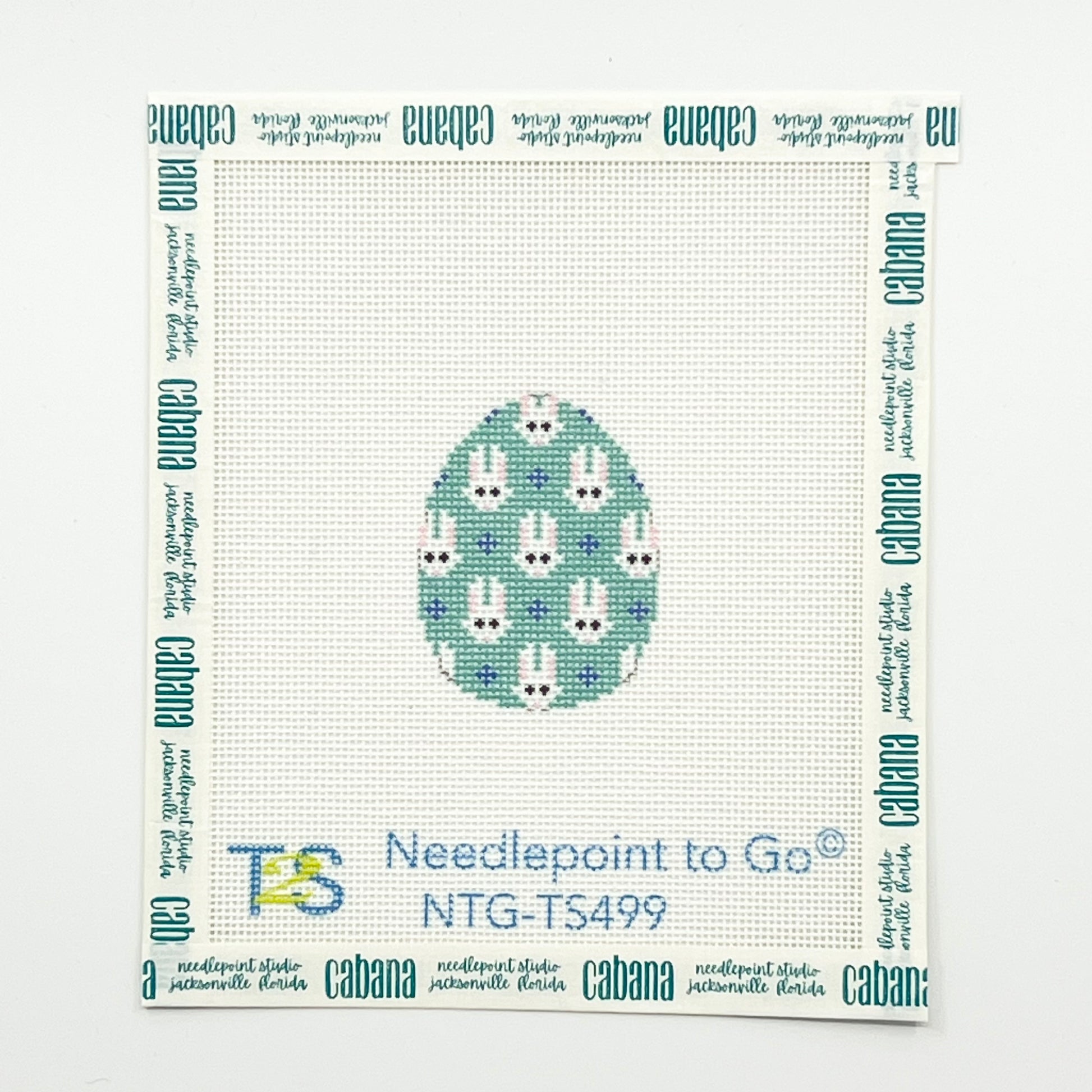 Bunnies on Turquoise Mini Egg