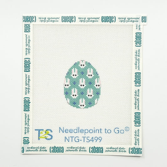 Bunnies on Turquoise Mini Egg