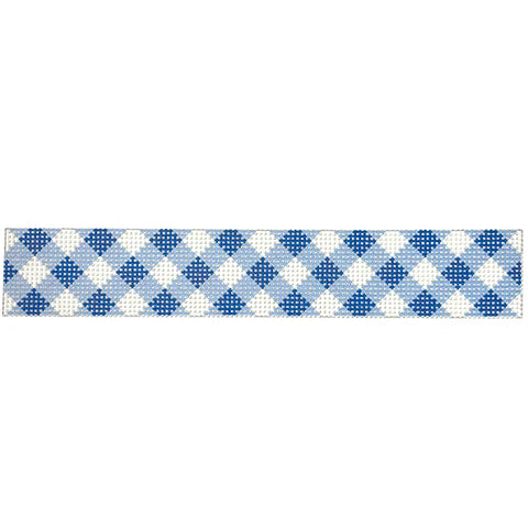Blue Gingham Key Fob
