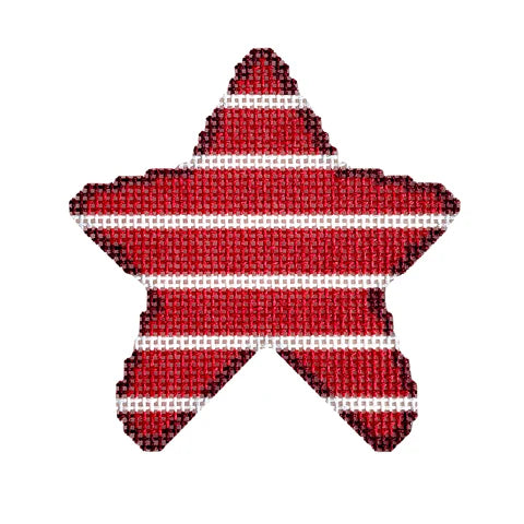 Red Horizontal Stripes Mini Star