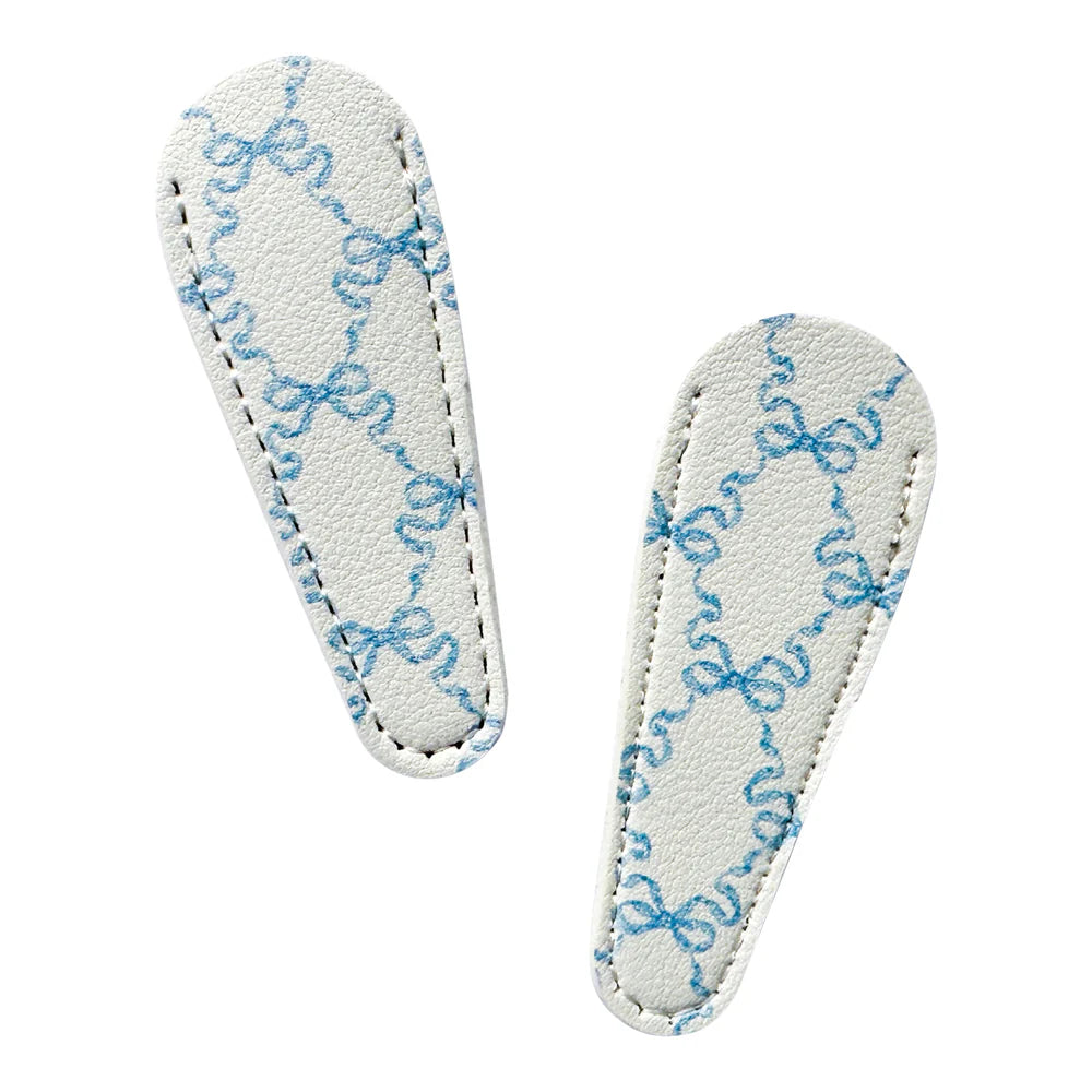 Blue Hannah Bow Leather Scissor Case