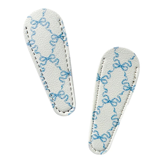 Blue Hannah Bow Leather Scissor Case
