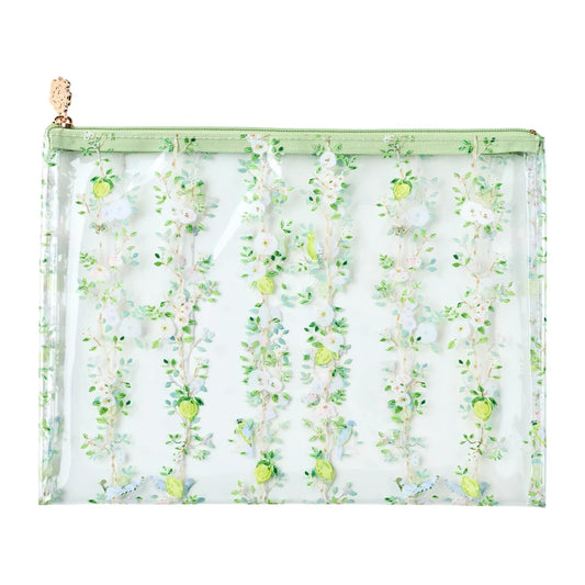 Chinoiserie Green PVC Project Bag - Large