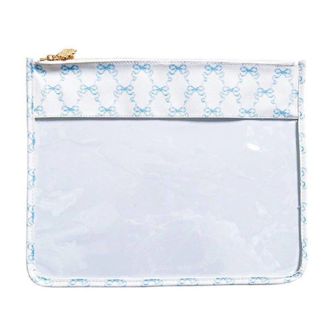 Blue Hannah Bow Ribbon Trellis Project Bag