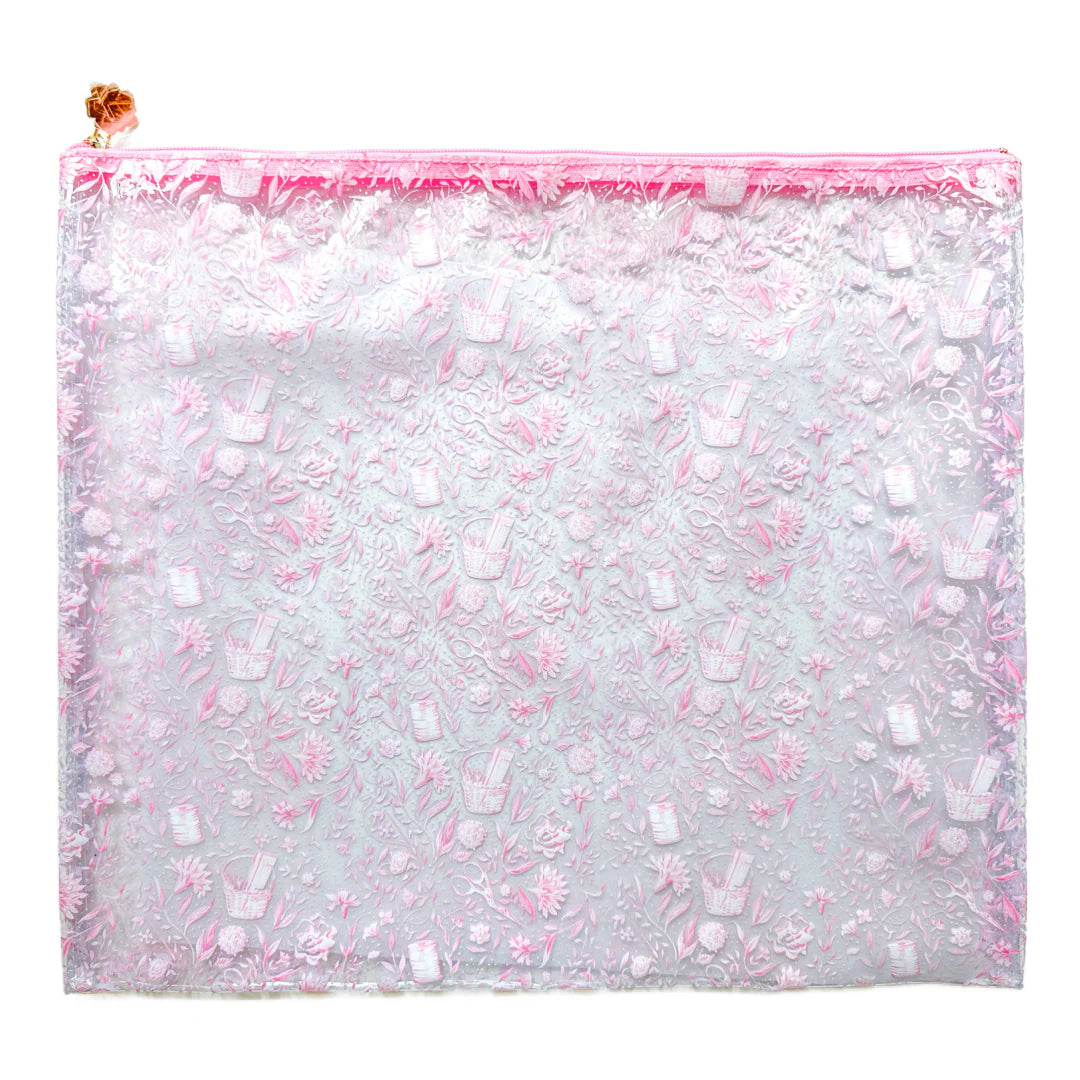Neeldepoint Print Clear PVC Bag in Pink - Medium