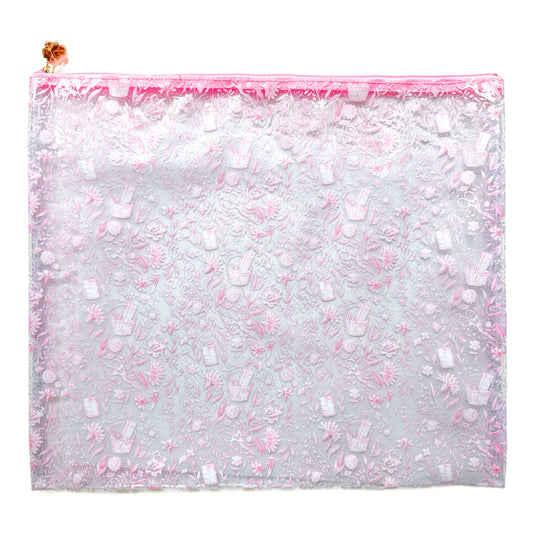Neeldepoint Print Clear PVC Bag in Pink - Medium