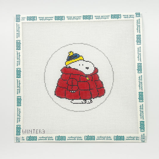 Snoopy in Puffer Coat Round