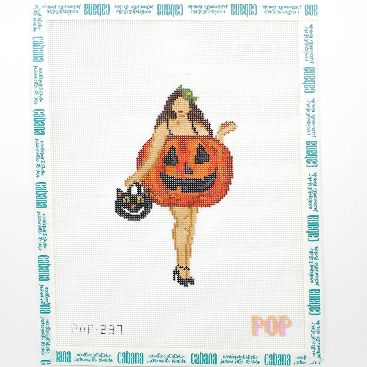 Halloween Pumpkin Pail Lady