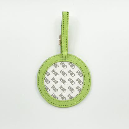 Self Finishing Leather Round Luggage Tag Lime