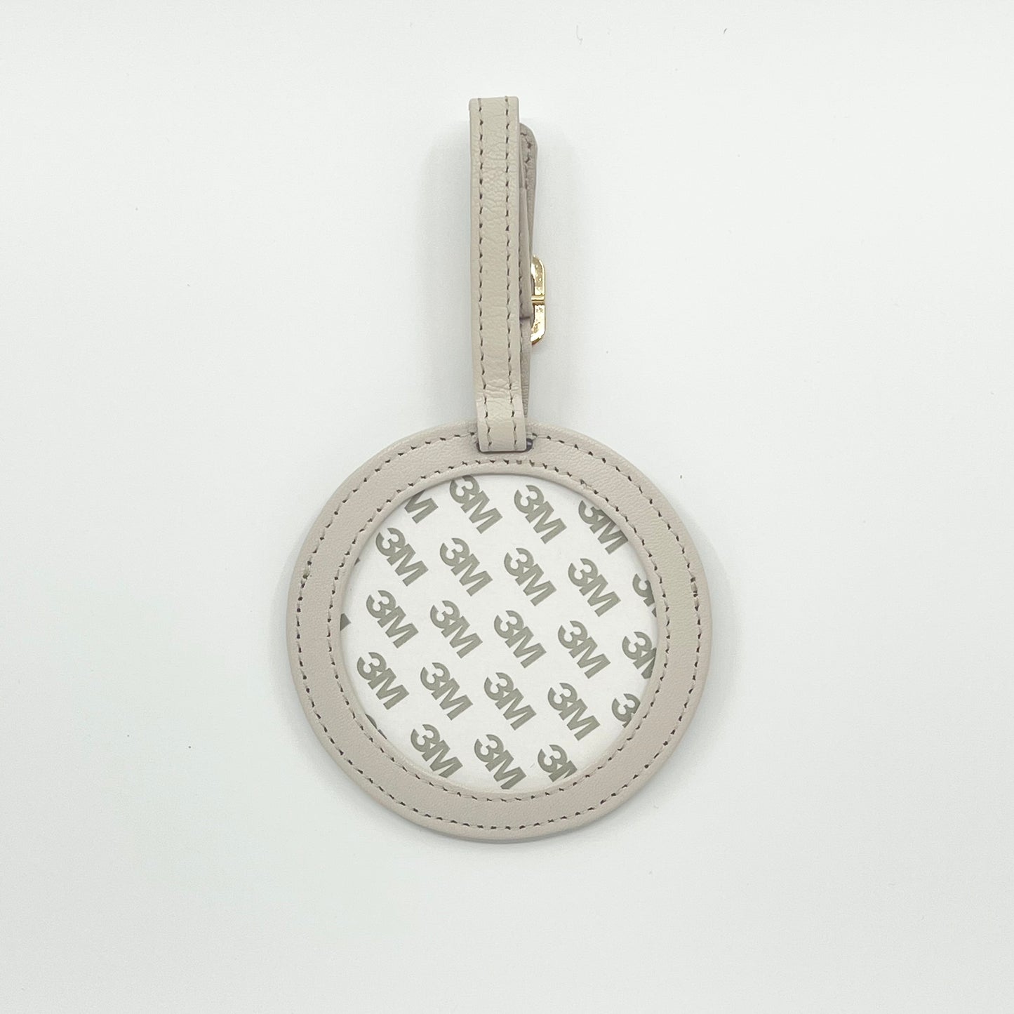 Self Finishing Leather Round Luggage Tag Moonbeam