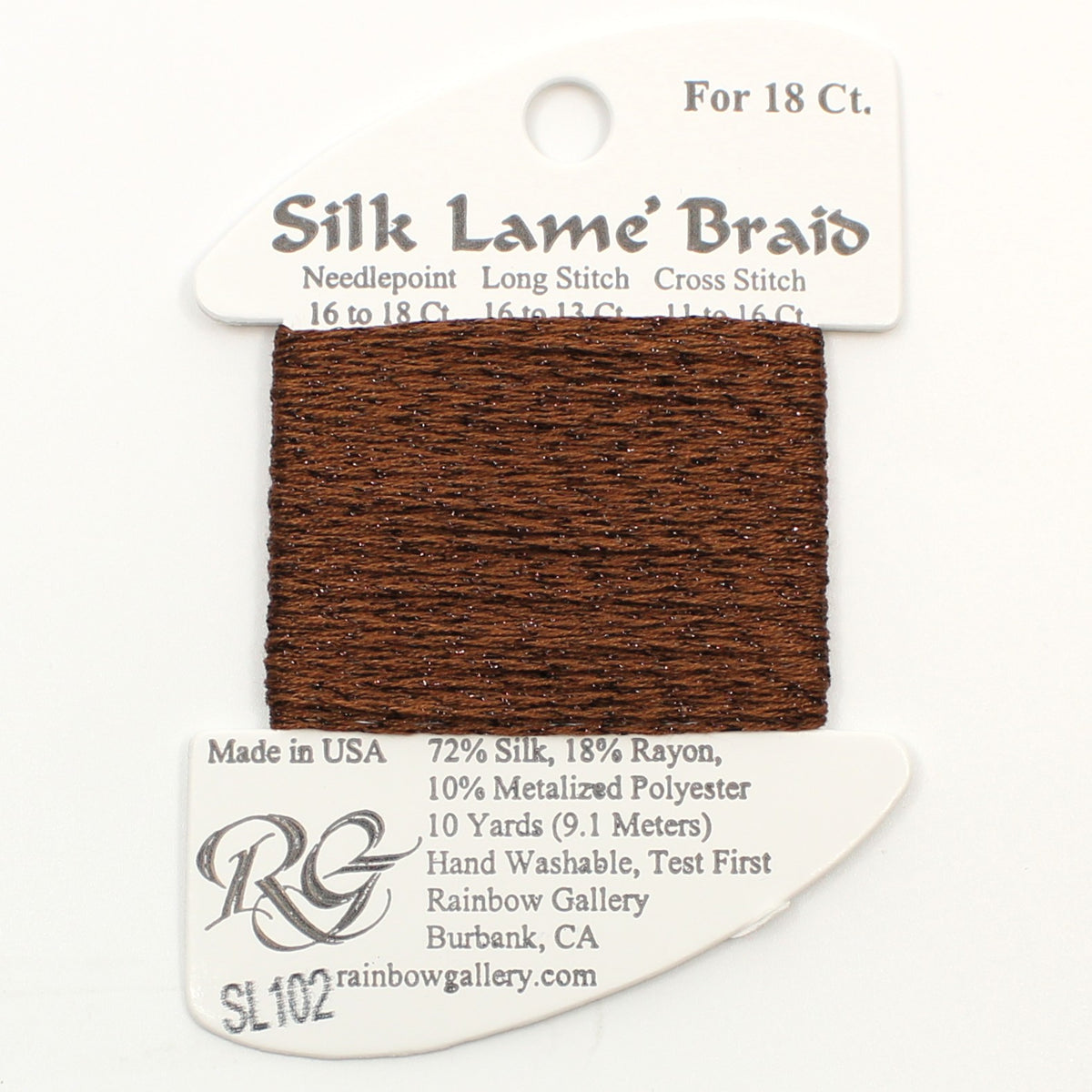 Silk Lame Braid SL102 Warm Brown